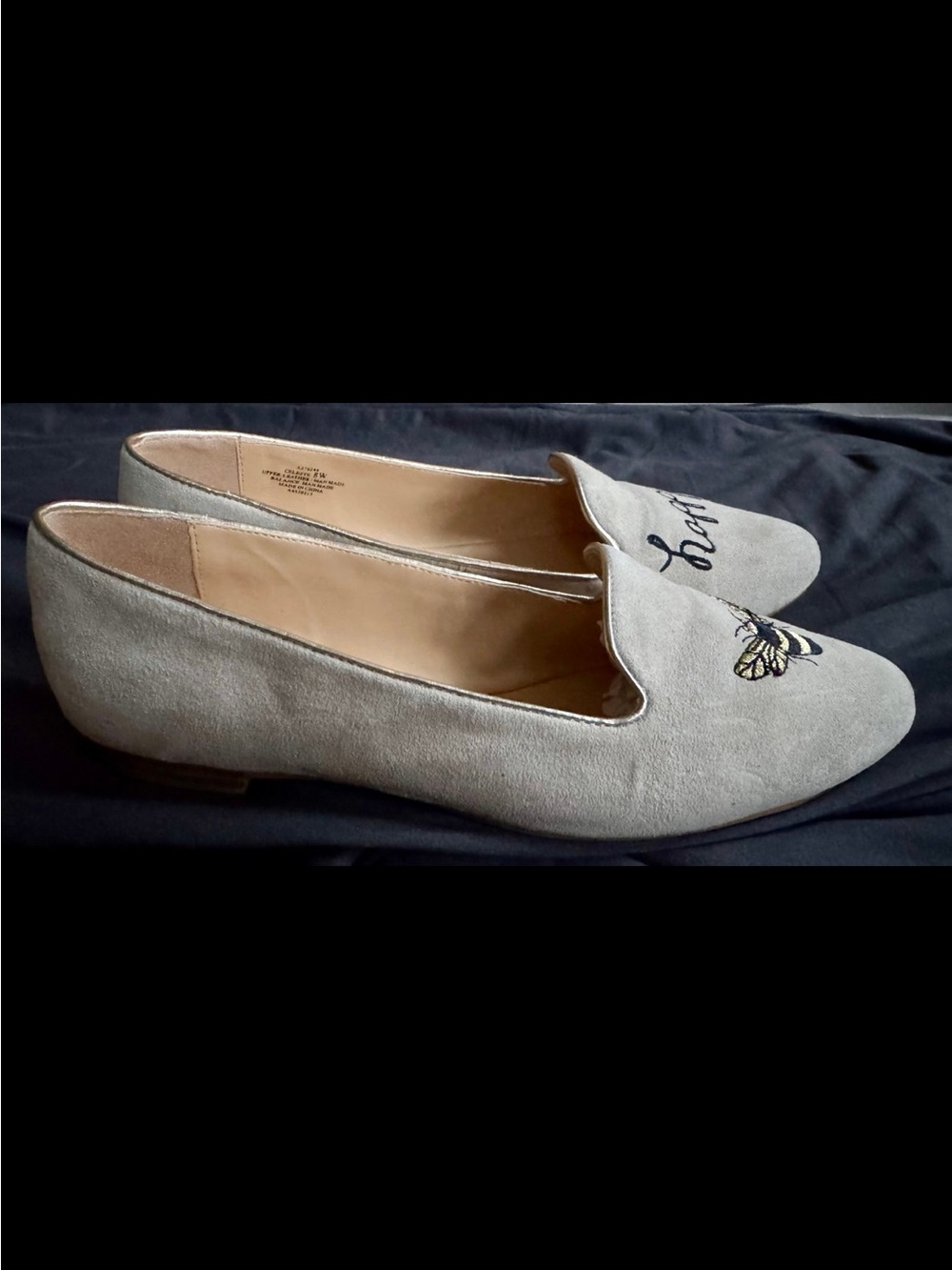C. Wonder "Bee Happy" Embroidered Suede Loafers Flats size 8